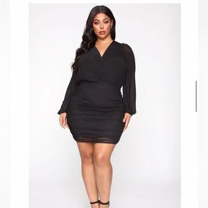 Sheer top black dress